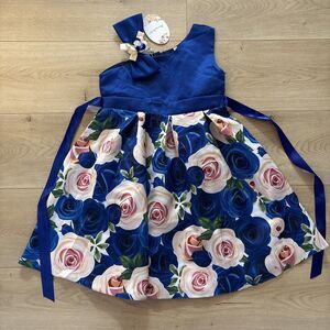 NEW Girl’s Bunny LuLu Blue Rose Formal Dress size 4T